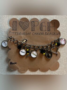 Pittsburgh Handmade Sports Themed Charm Bracelet Steelers Pirates Penguins